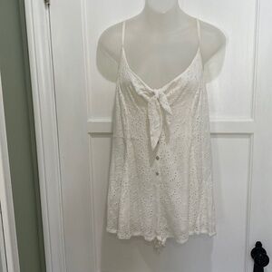 Urban Outfitters eyelet button and tie front romper x small